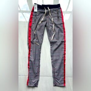 New Men’s Grey & Red Street Wear Joggers size M new with tags MSRP $70